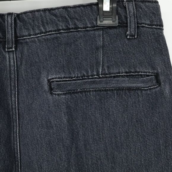 Zara Jeans Womens 31 Waist Baggy High Rise Tapered Leg Crop Blue Stretch Denim - Picture 9 of 14